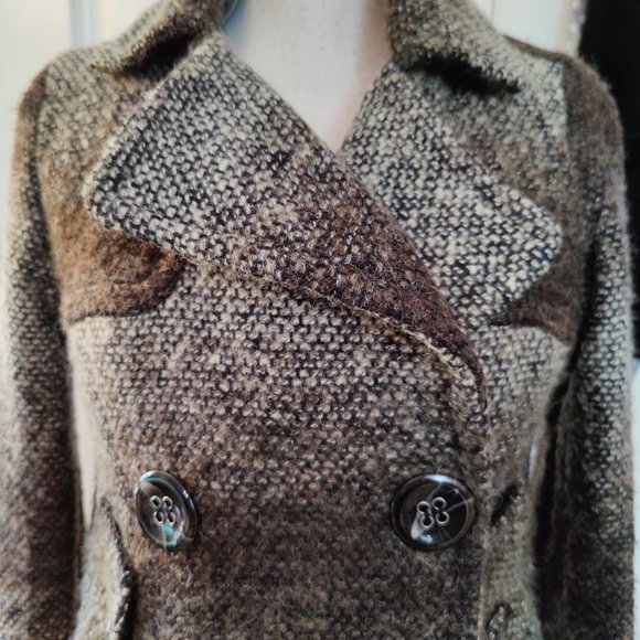 Vintage Charlotte Russe Tweed Double Breasted Blazer Jacket Size Medium - Picture 3 of 4